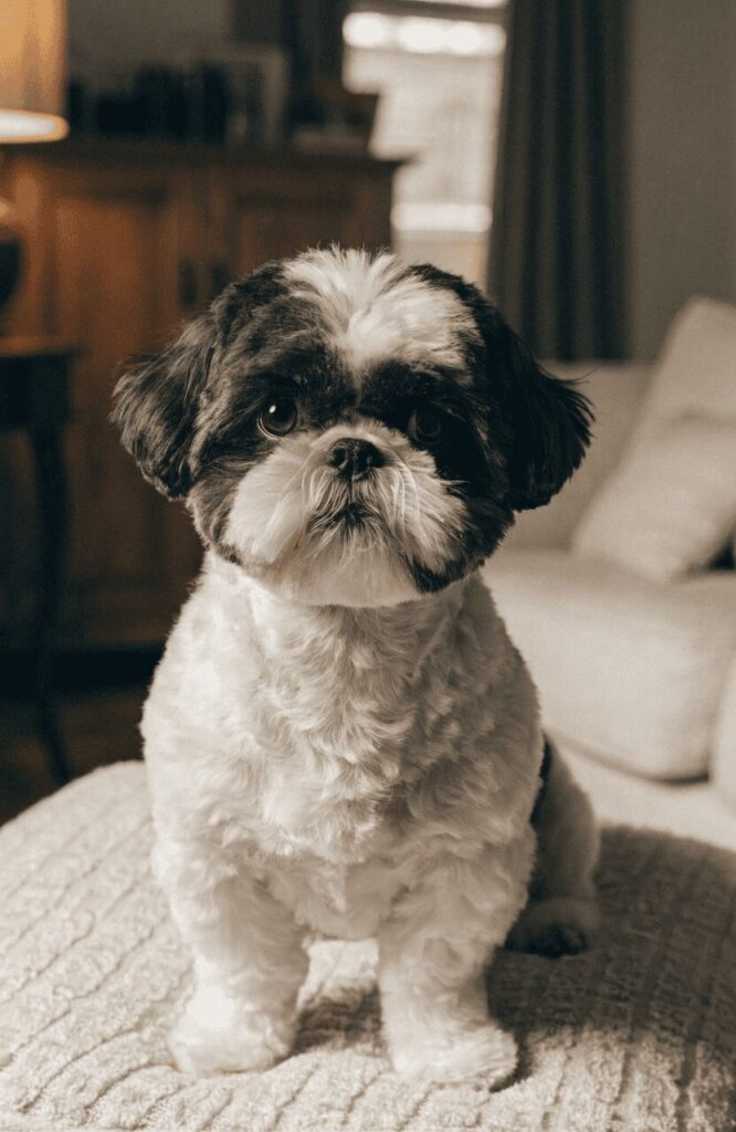 Shih Tzu with teddy bear cut grooming style