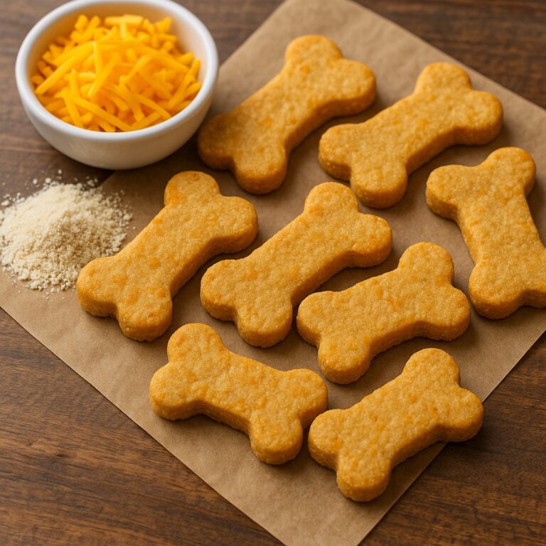Crunchy almond cheddar dog biscuits homemade recipe