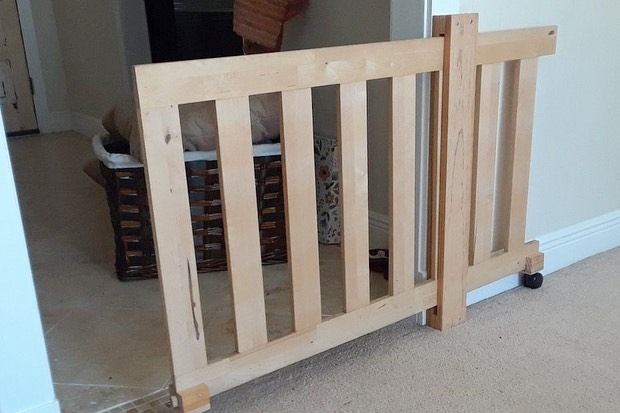 basic pine beginner diy dog gate for interior doorway on a budget