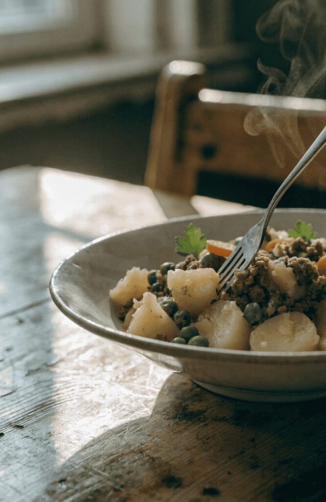 Soft ground beef and potato mash dog food recipe for senior dogs