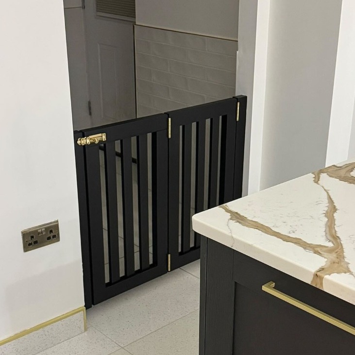 bi fold two panel diy dog gate indoor for narrow staircase opening