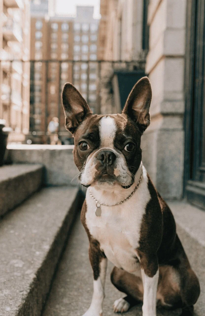 Boston Terrier seal white tuxedo coat