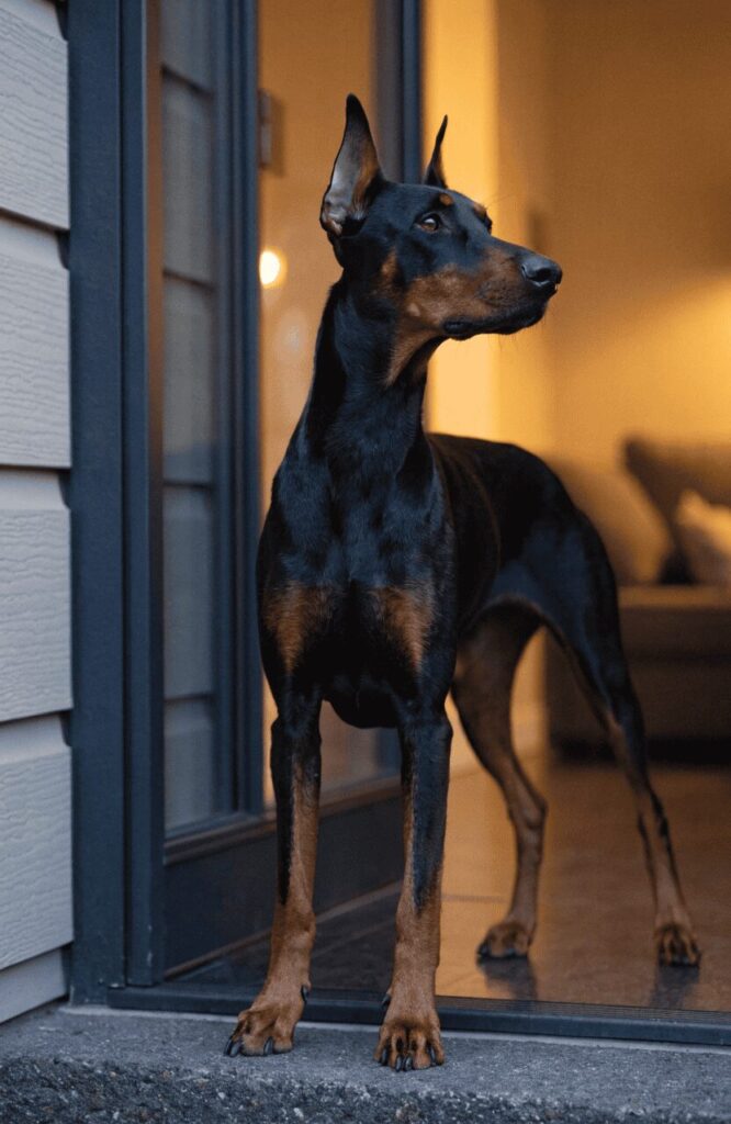 Doberman Pinscher loyal family guard dog