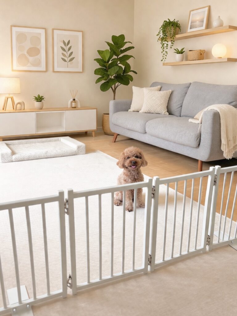 freestanding multi panel diy dog gates indoor for living room playpen