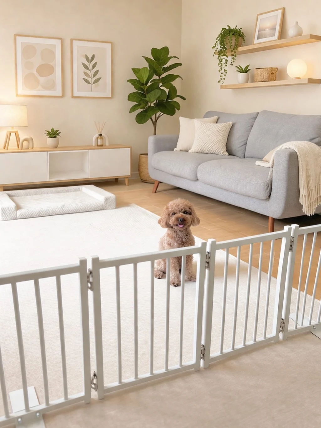 freestanding multi panel diy dog gates indoor for living room playpen