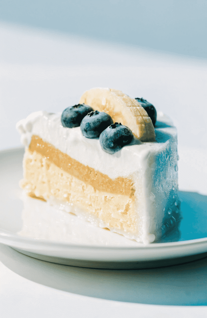 no bake frozen dog cake with yogurt and peanut butter