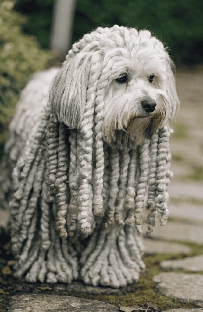 rare Havanese corded coat rope texture close up