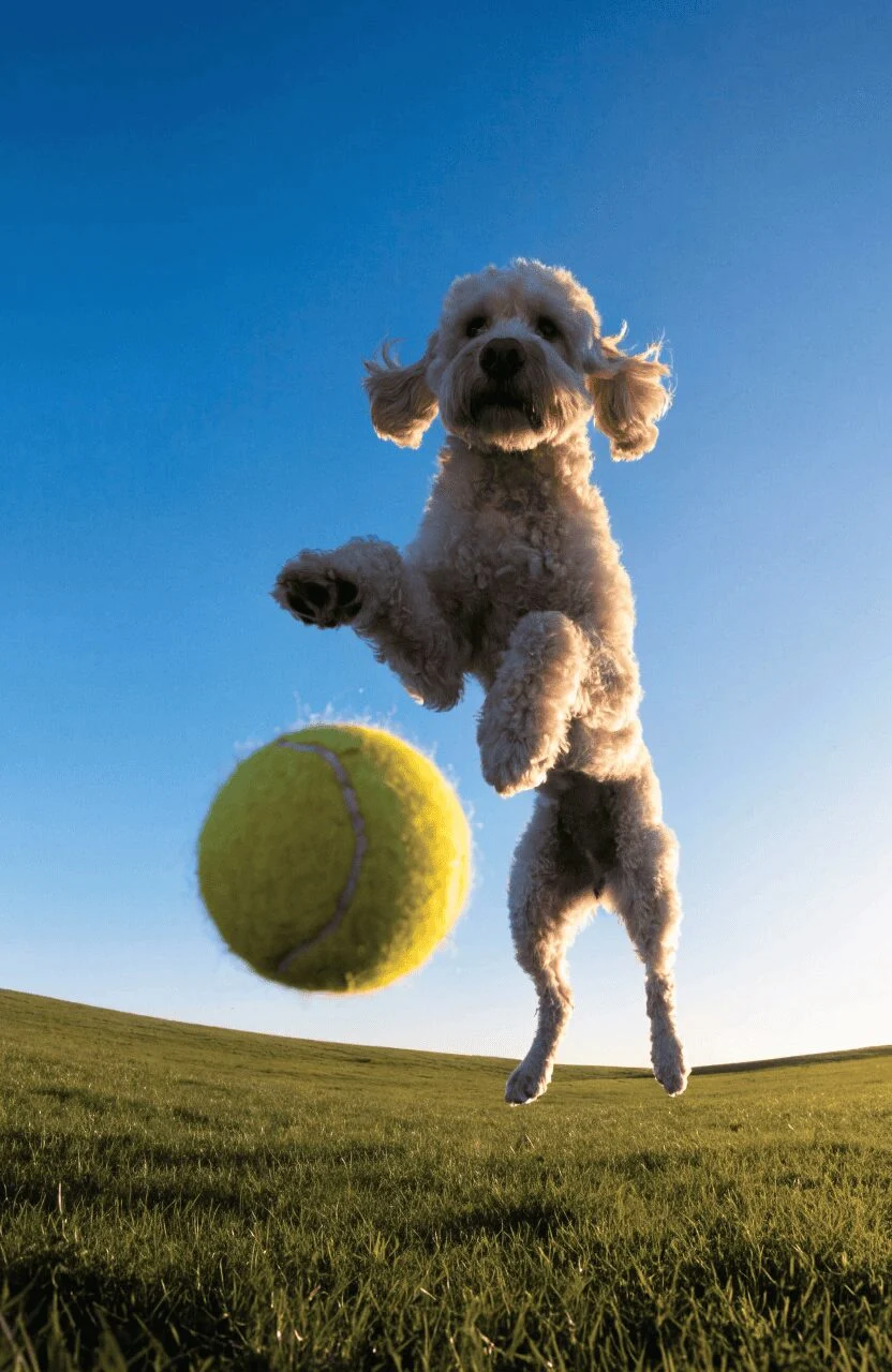 labradoodle active dogs mixed with poodles outdoors