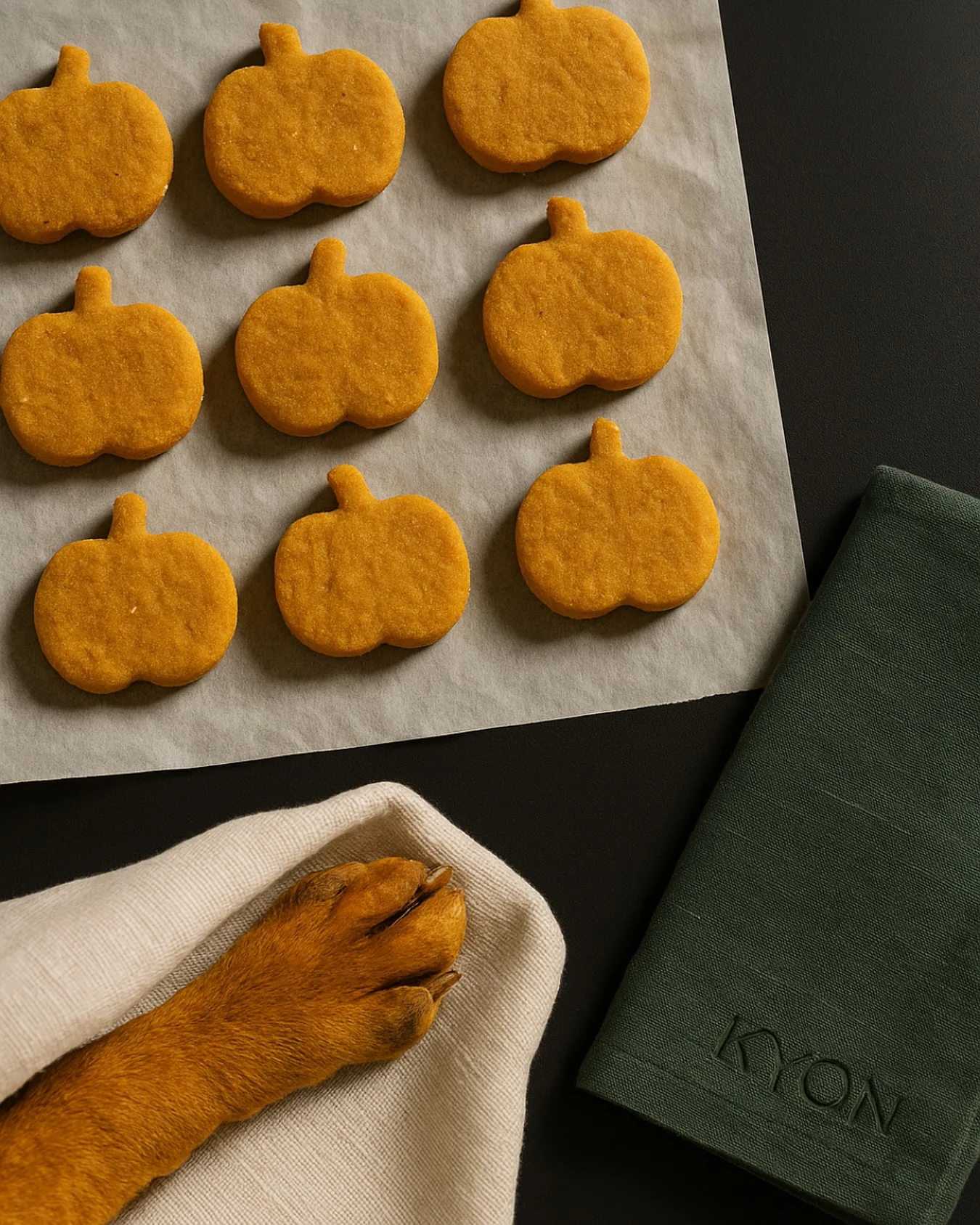Pumpkin shaped baked dog treats recipe with oat flour