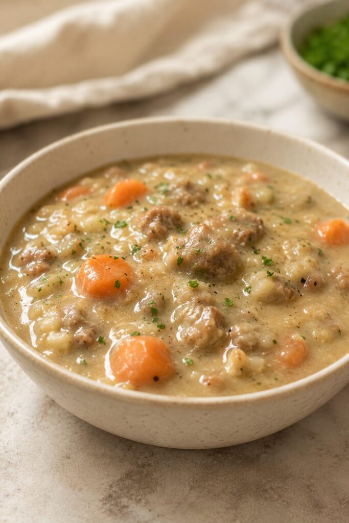 smooth homemade dog food gravy with chicken carrots and peas