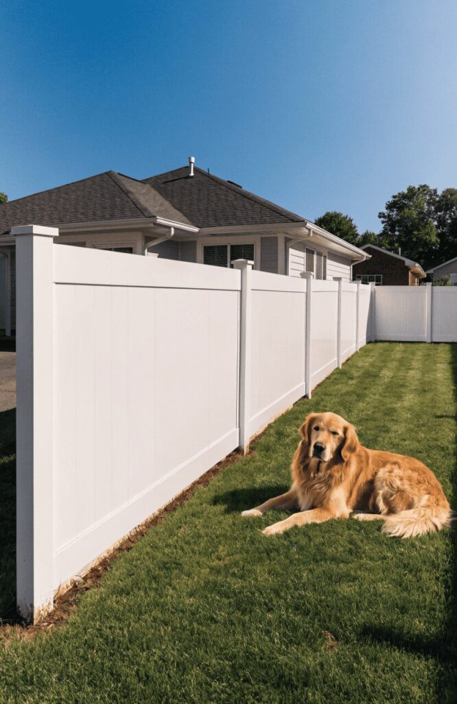 Vinyl privacy fence option for dog owners