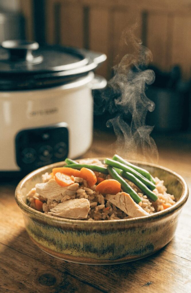 Classic chicken and rice crockpot dog food recipe