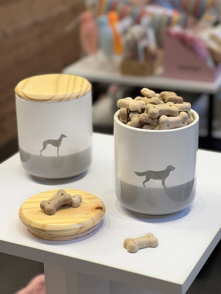 Matching breed silhouette dog treat jar ideas with wood lids
