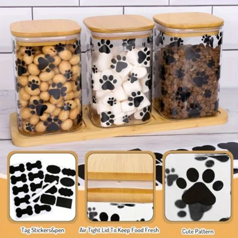 Labeled glass jars diy dog treat jar ideas storage set on tray