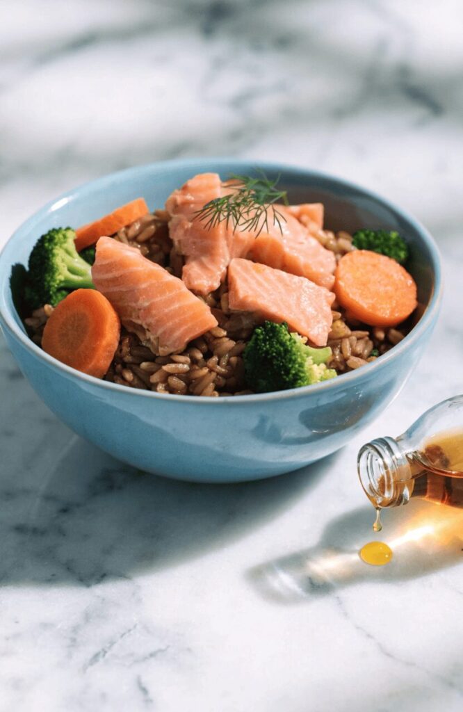 Salmon omega bowl crockpot dog food for skin and coat