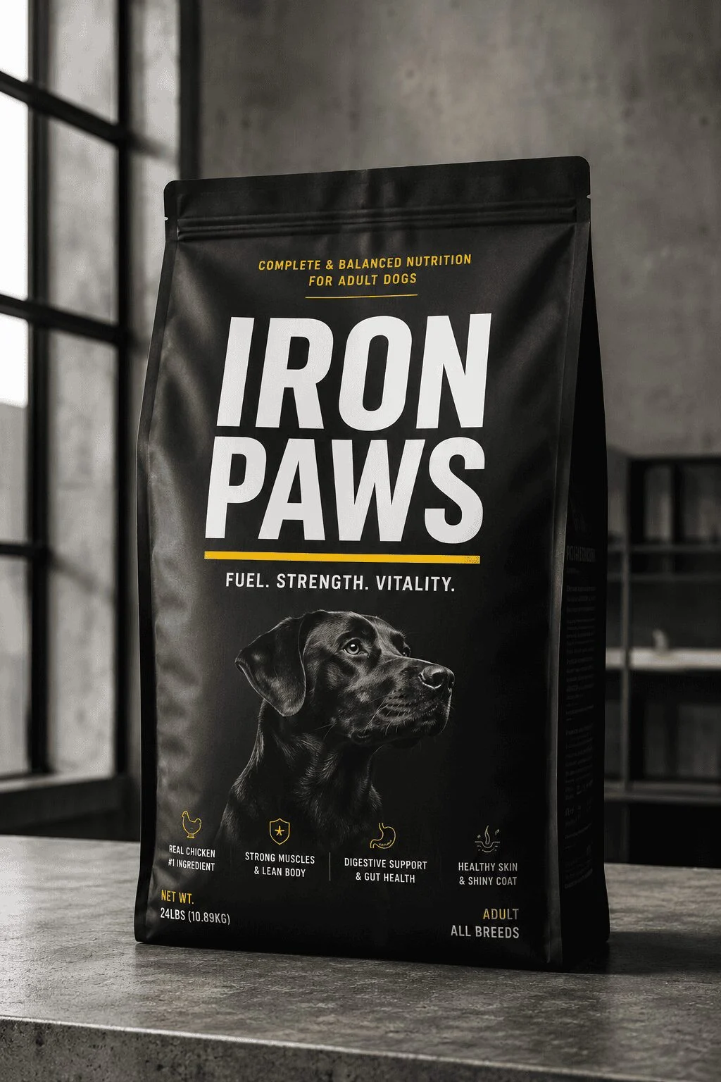 typography dog food packaging design
