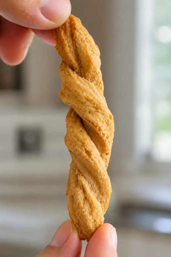 Ultra realistic classic peanut butter dog twists recipe treat