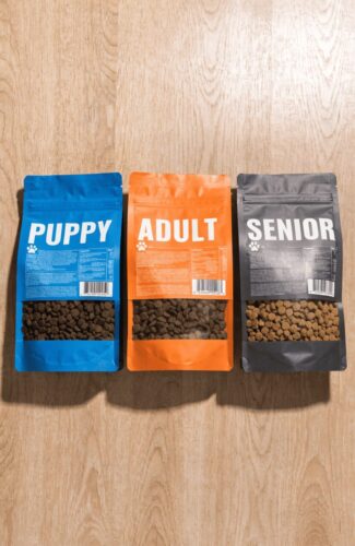 dog food packaging color coded bags