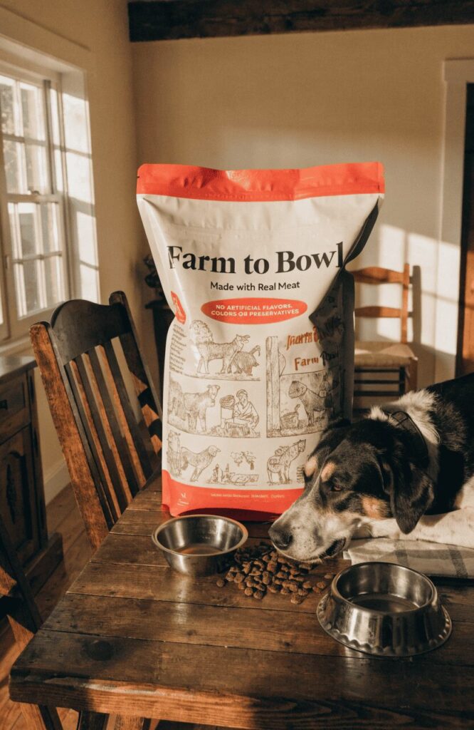 dog food packaging storytelling label