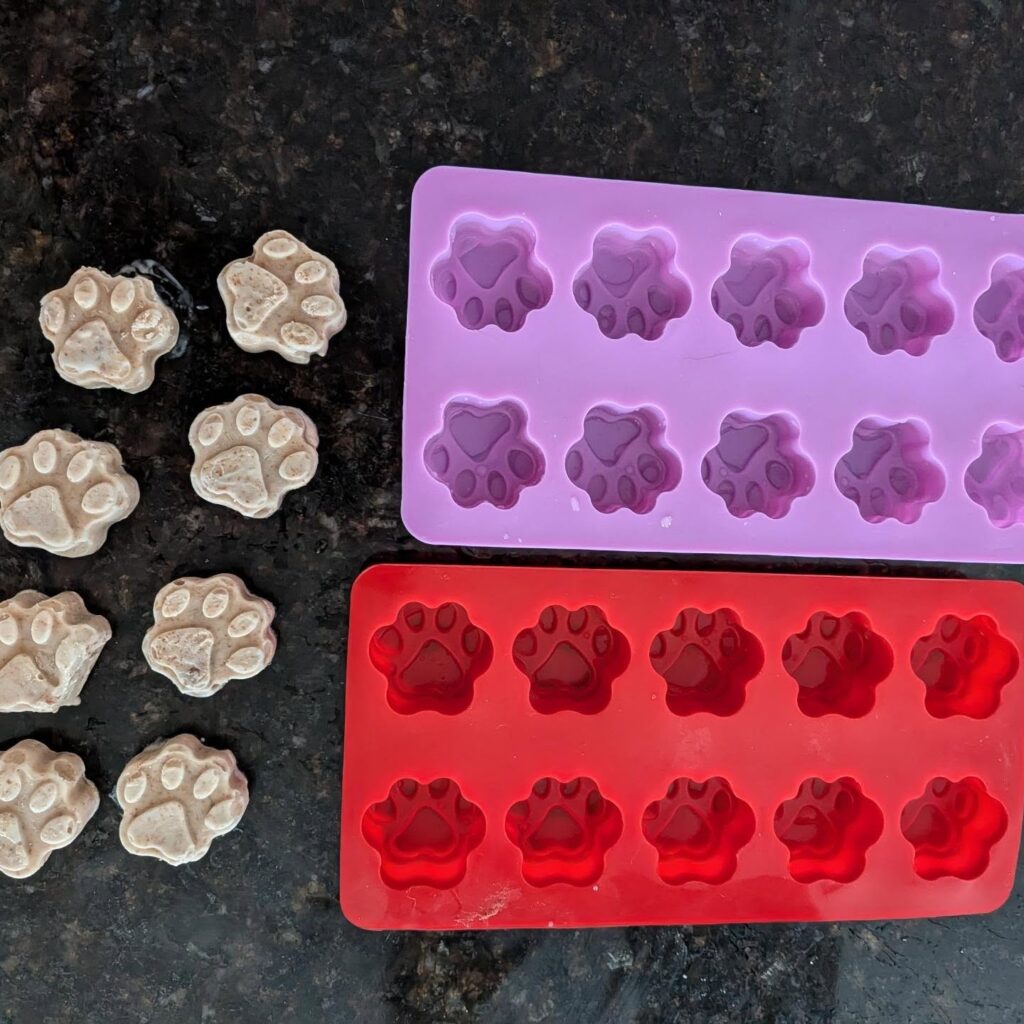Frozen yogurt and peanut butter cups, simple homemade dog treats