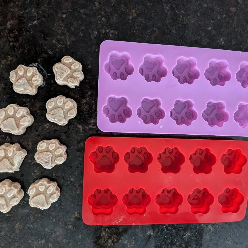 Frozen yogurt and peanut butter cups, simple homemade dog treats