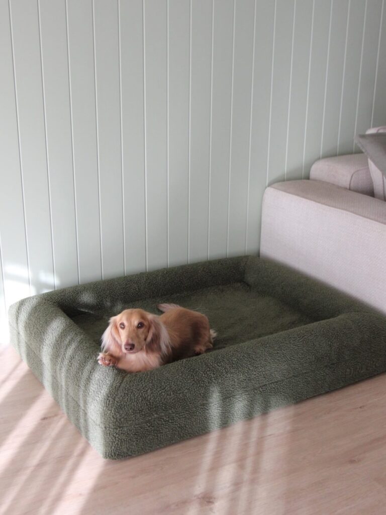 Rectangular sofa style bolster dog bed sewing pattern
