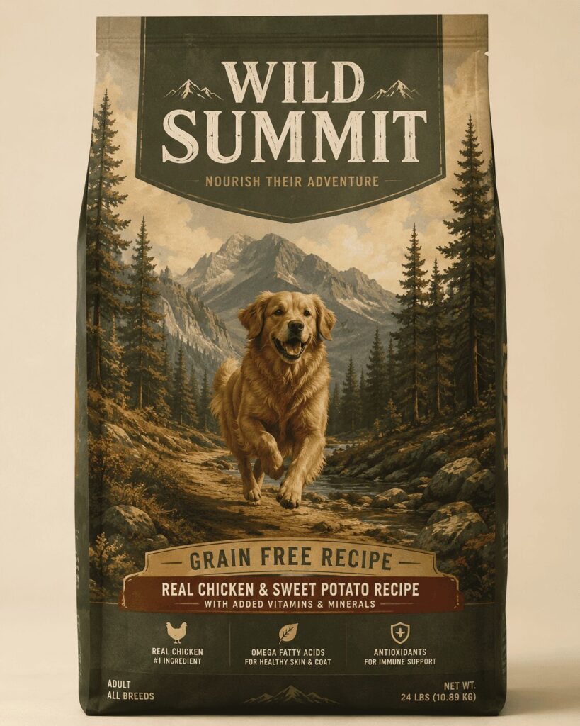 nature themed dog food packaging design