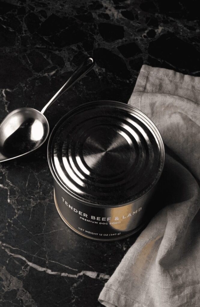 premium dog food packaging tin design