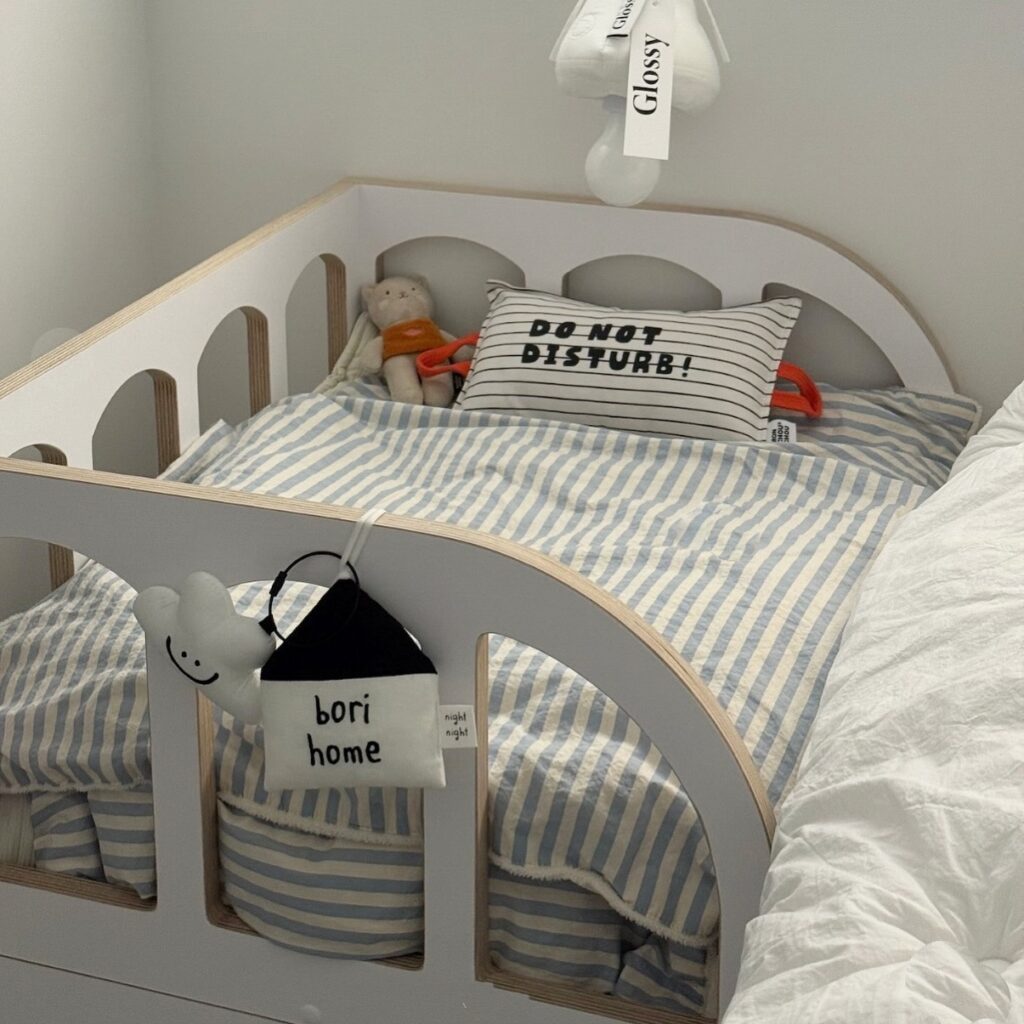 Single tier wooden crib style bed extension idea for small dogs