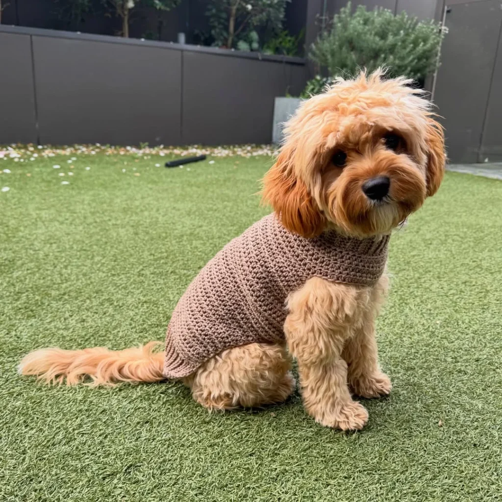 Chunky knit look fleece sweater for dogs