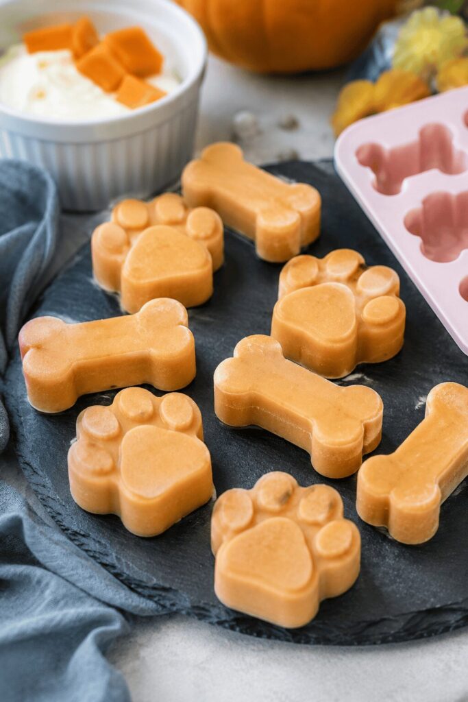 dog ice cream bone and paw shaped treats