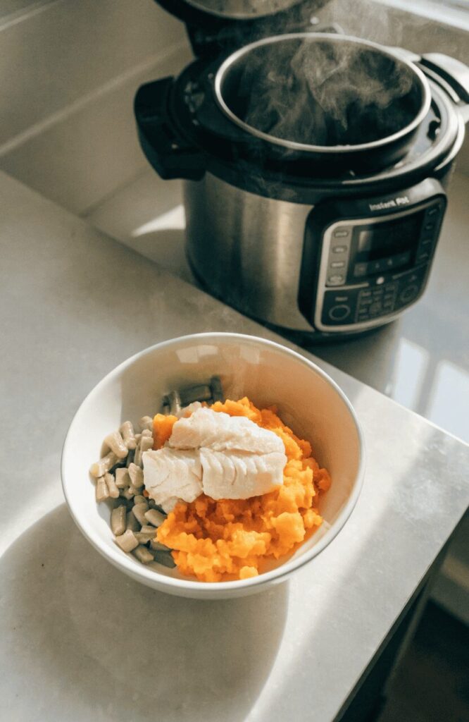 Instant Pot fish and sweet potato recipe for dogs with sensitive stomachs