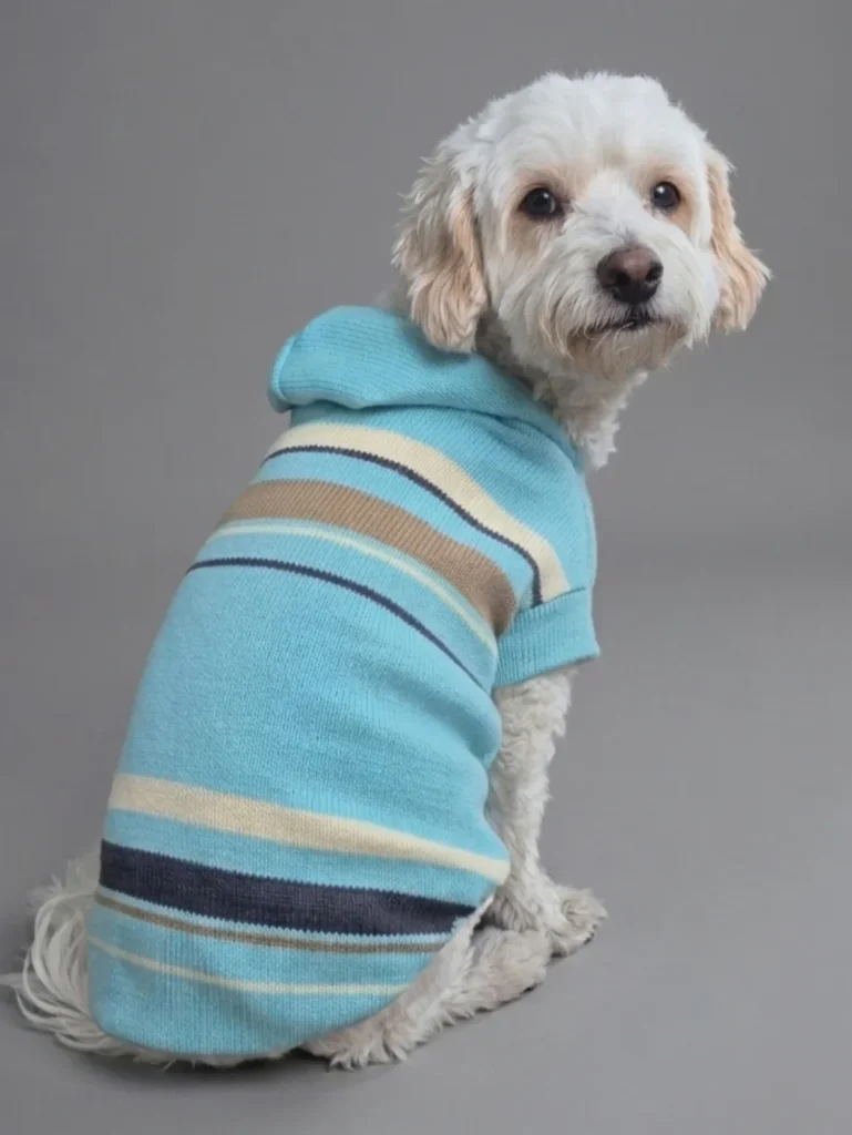 Striped fleece hoodie look for small dogs