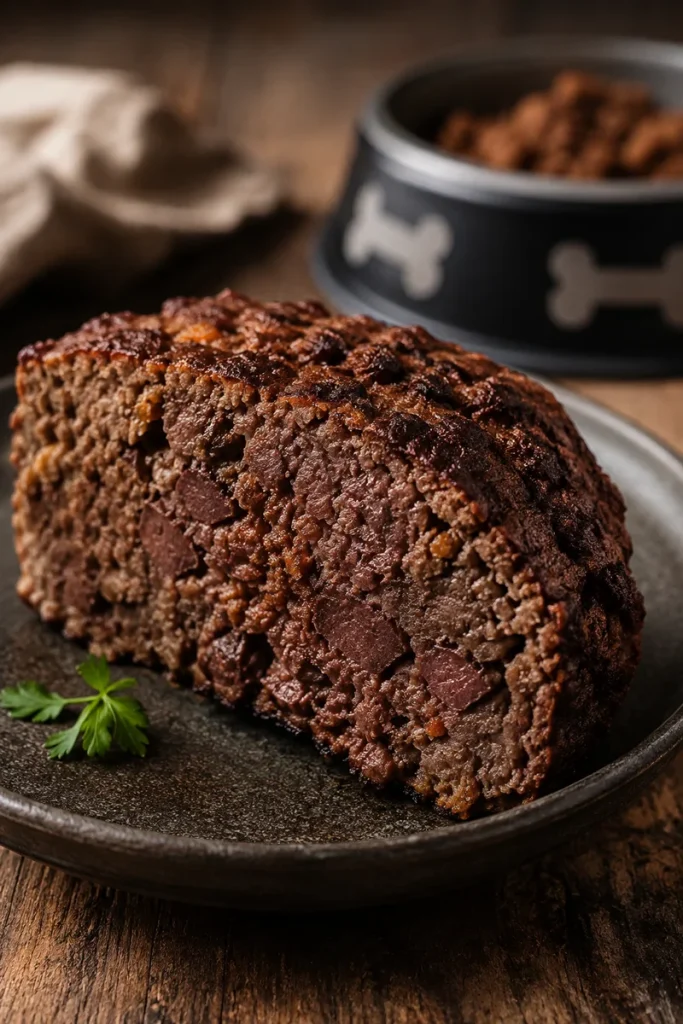 Beef and liver boost variation of healthy homemade dog meatloaf