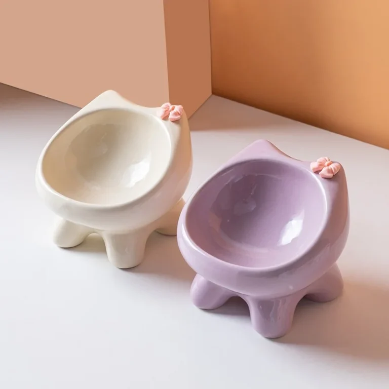 Cat-face ceramic bowl, one of the cutest dog water bowl ideas