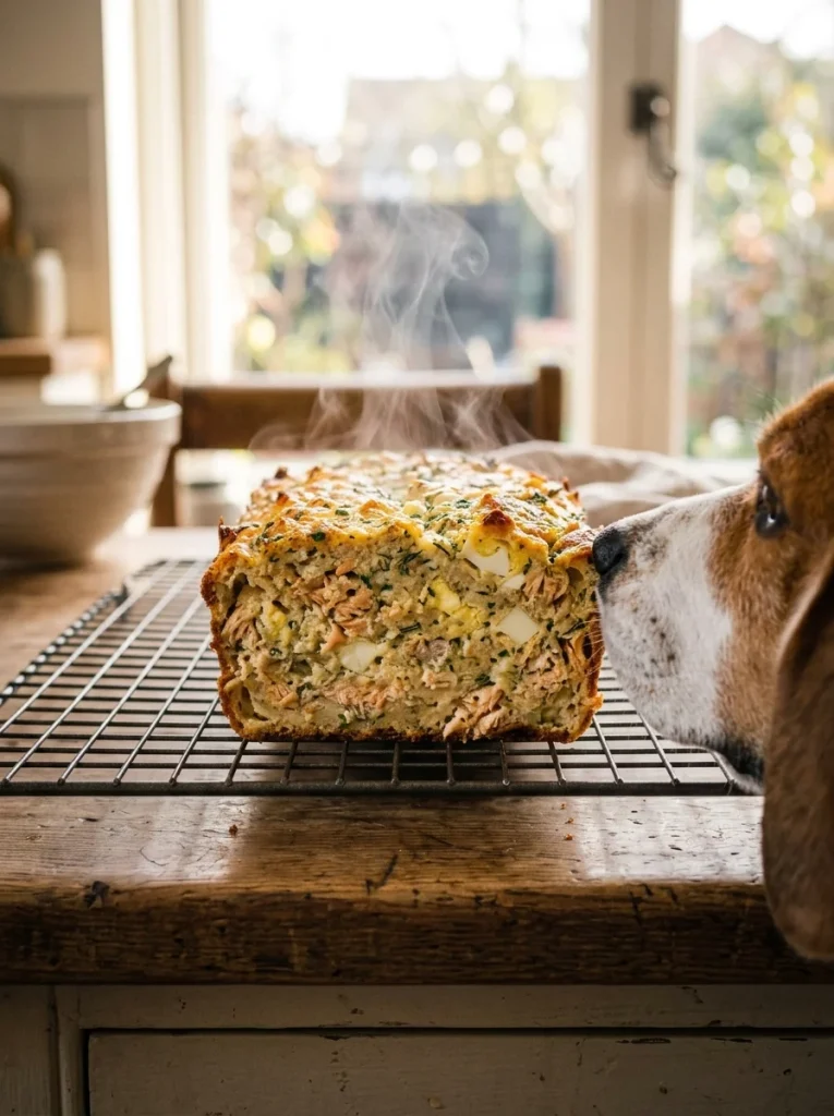Sliced fish and egg loaf treat bars for dogs