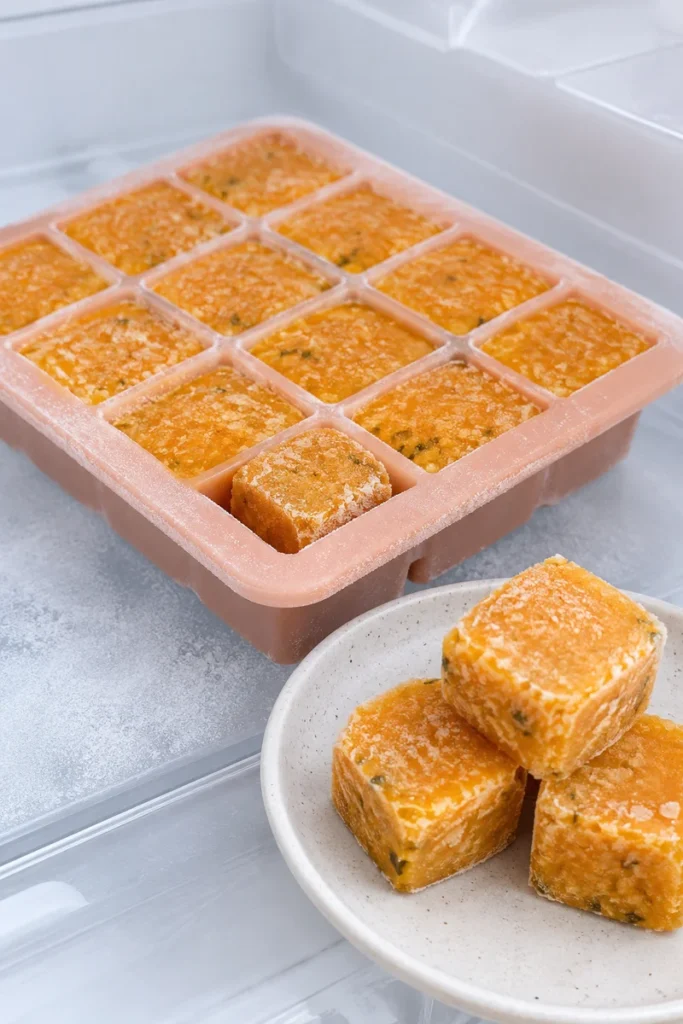 Frozen egg and pumpkin bites dog treats