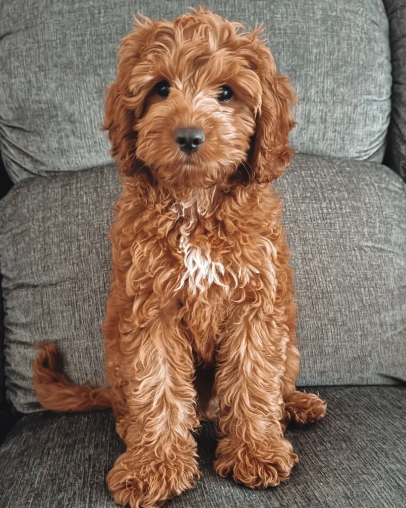 Cockapoo with loose wavy coat in a teddy bear style trim