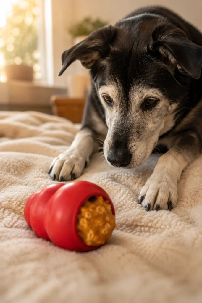 Low calorie frozen Kong filling for senior dogs