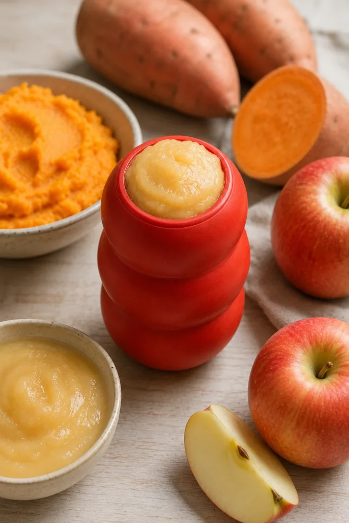 Allergy friendly frozen Kong treat for dogs