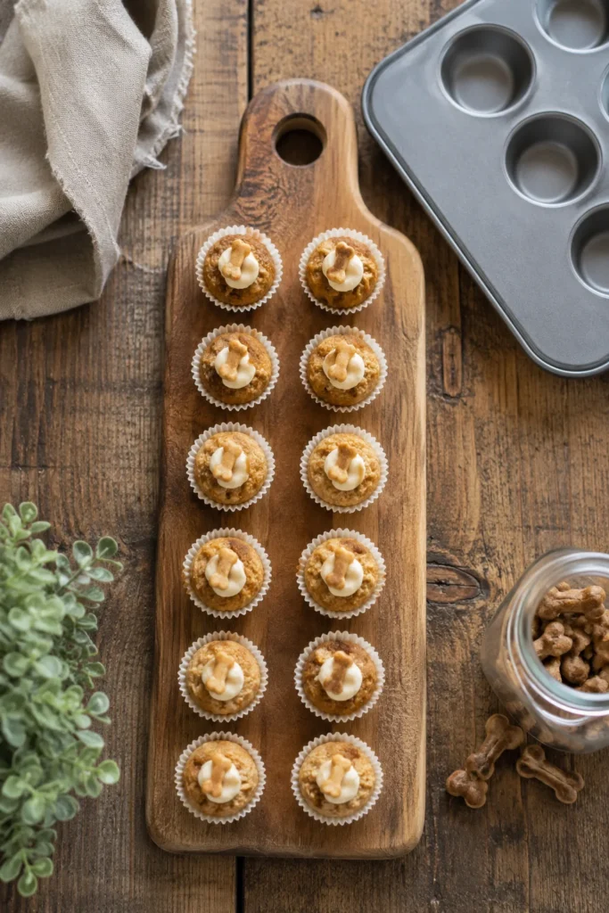 Mini bite-size Apple Crunch Pupcakes for small dogs