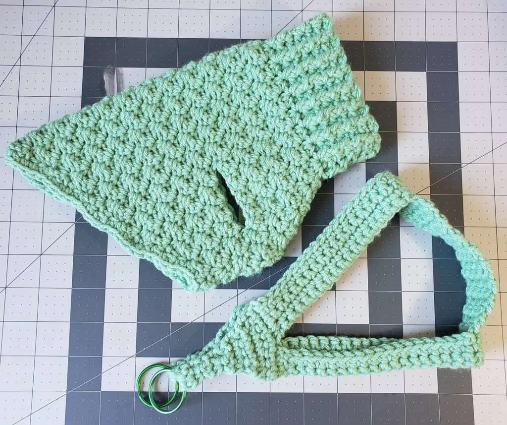 Mint green minimalist crochet dog harness pattern for beginners