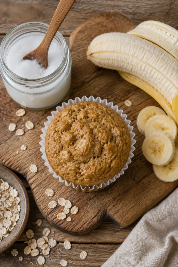 Oat flour banana and coconut oil pupcake variation