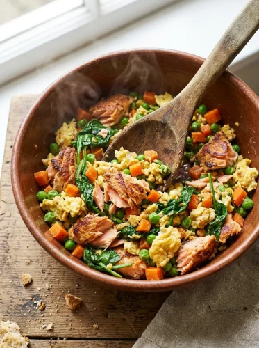 Salmon egg and veggie mix dog food recipe