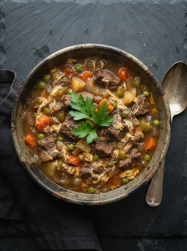 Slow cooker egg and beef stew for dogs