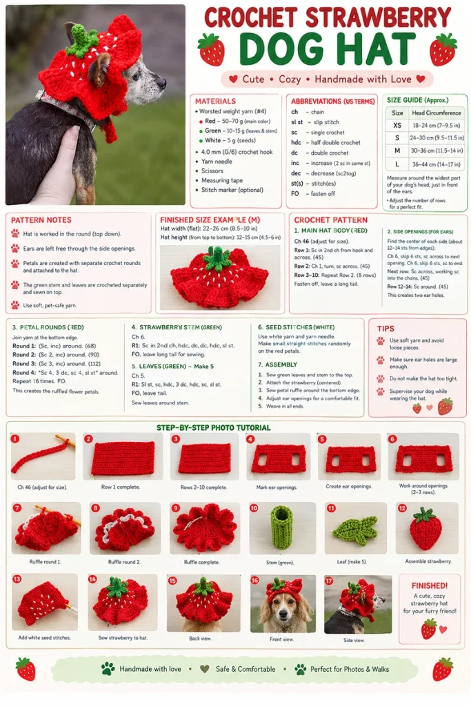 Strawberry Bonnet with Seeds