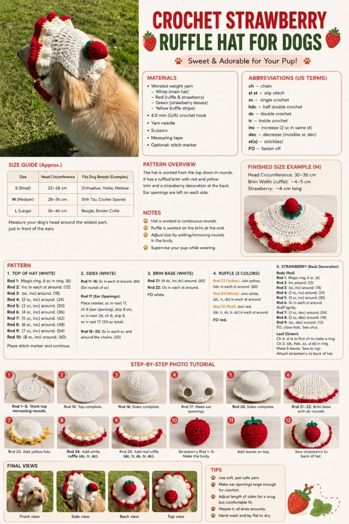 Strawberry Shortcake Ruffle Bonnet