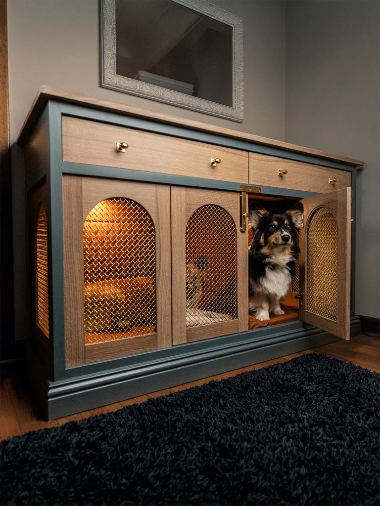 Cozy indoor dog house bed idea for small breeds