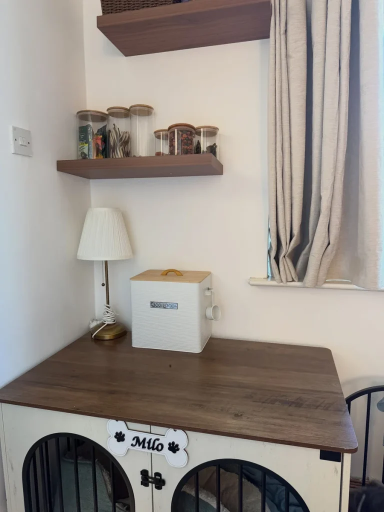 crate disguised as console table