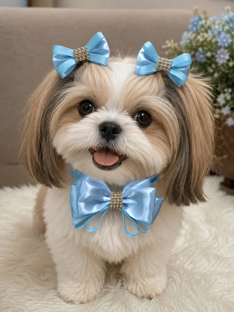 Gold beaded center wrap dog bow tie diy idea for dogs